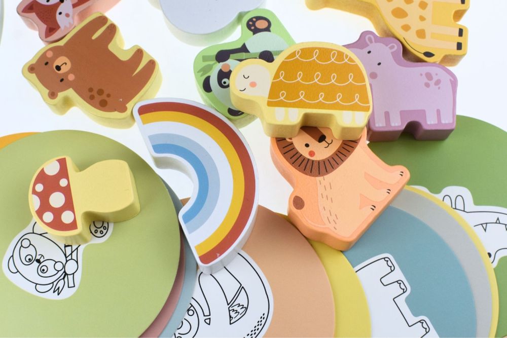 Тактильна гра “Таємниче відерце” Tooky Toy дерев’яне сенсорне лото