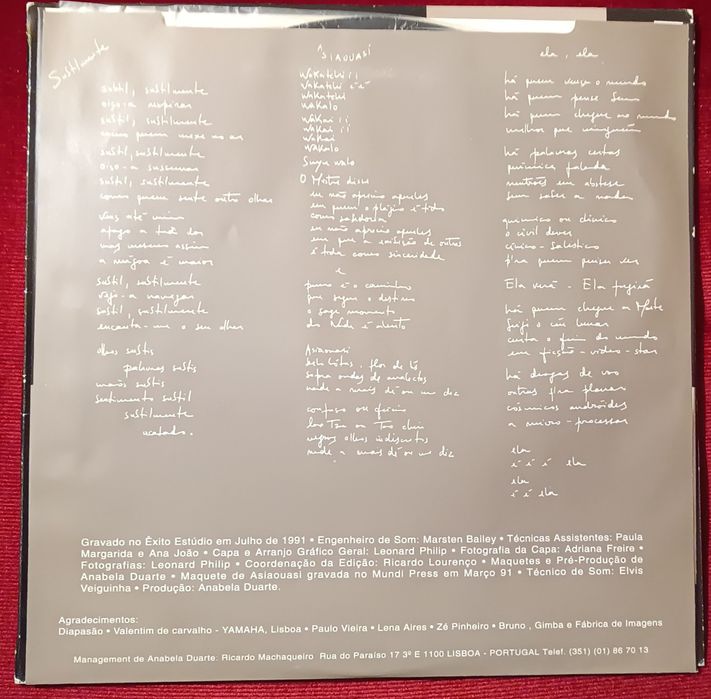 Anabela Duarte "Subtilmente" vinil RARO