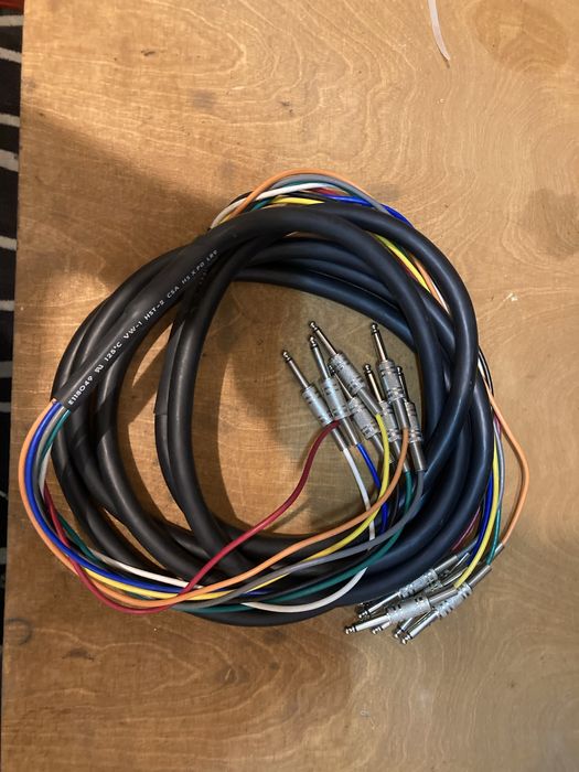 Kabel jack 6.3-jack6.3 mono x8