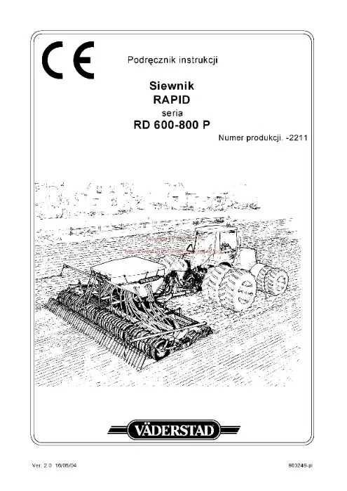 Instrukcja obsługi siewnika Nordsten Rapid 500-800P