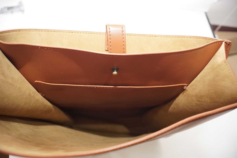 1804 Skórzany plecak damski na laptop ECOSUSI brązowy torba tornister