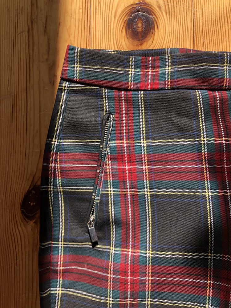 Zara Basic Spodnie w kratę, rozmiar S