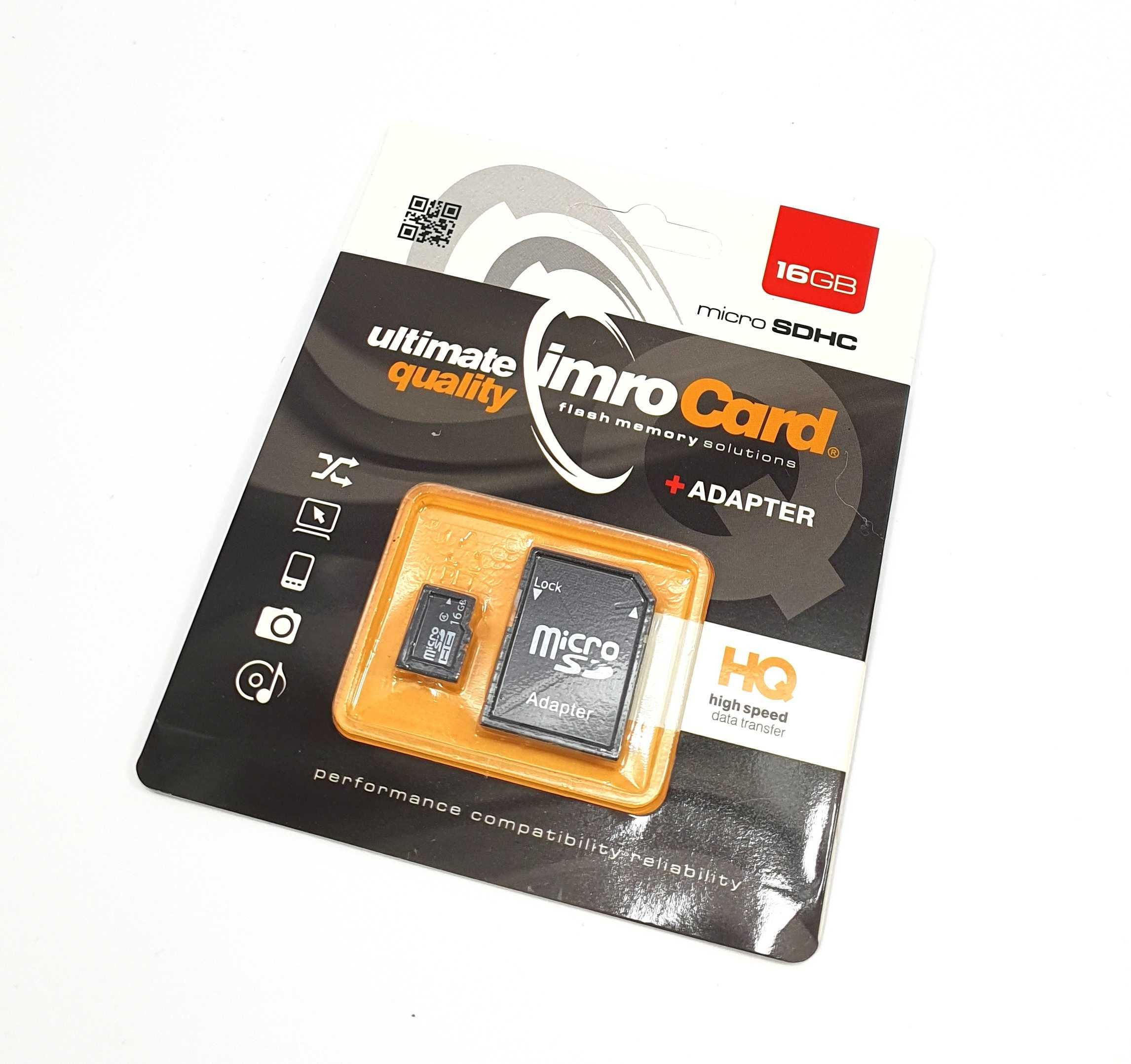 Imro Karta Pamięci 16GB MICROSDHC KL.10 UHS-I+ Adapter