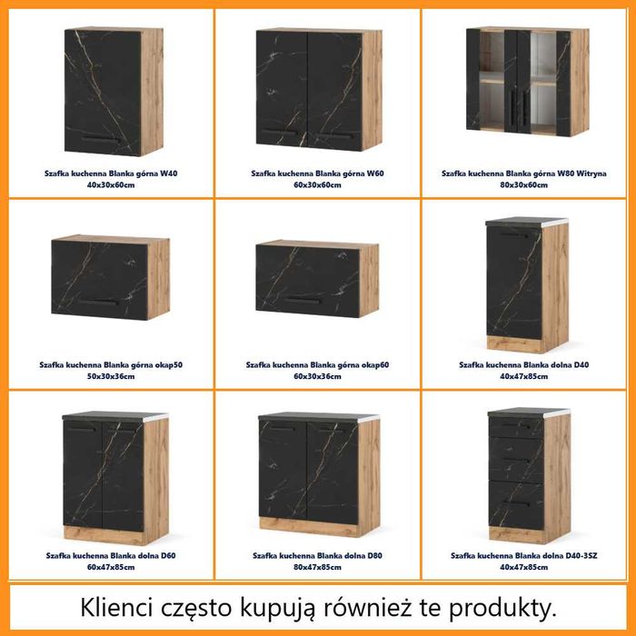 Meble Kuchenne Remino 2.6m Kuchnia Modułowa Z Blatem Nowoczesna Czarna