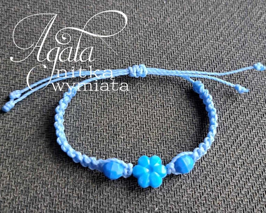 Bransoletka niebieska z kwiatkiem