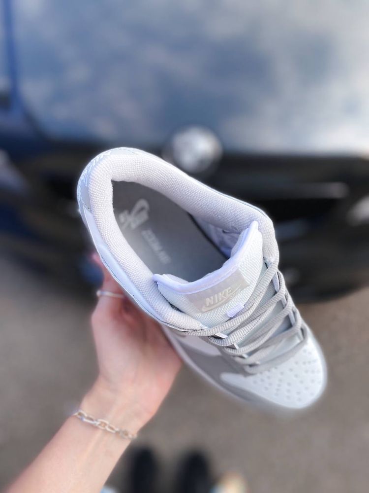 ТОП! Жіночі кросівки Nike SB Dunk Low PRM All White Grey сірі данки
