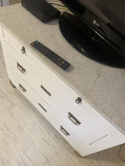 Komoda retro blat marmur biały vintage