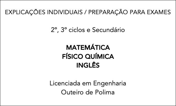 Explicações Matemática e FQ