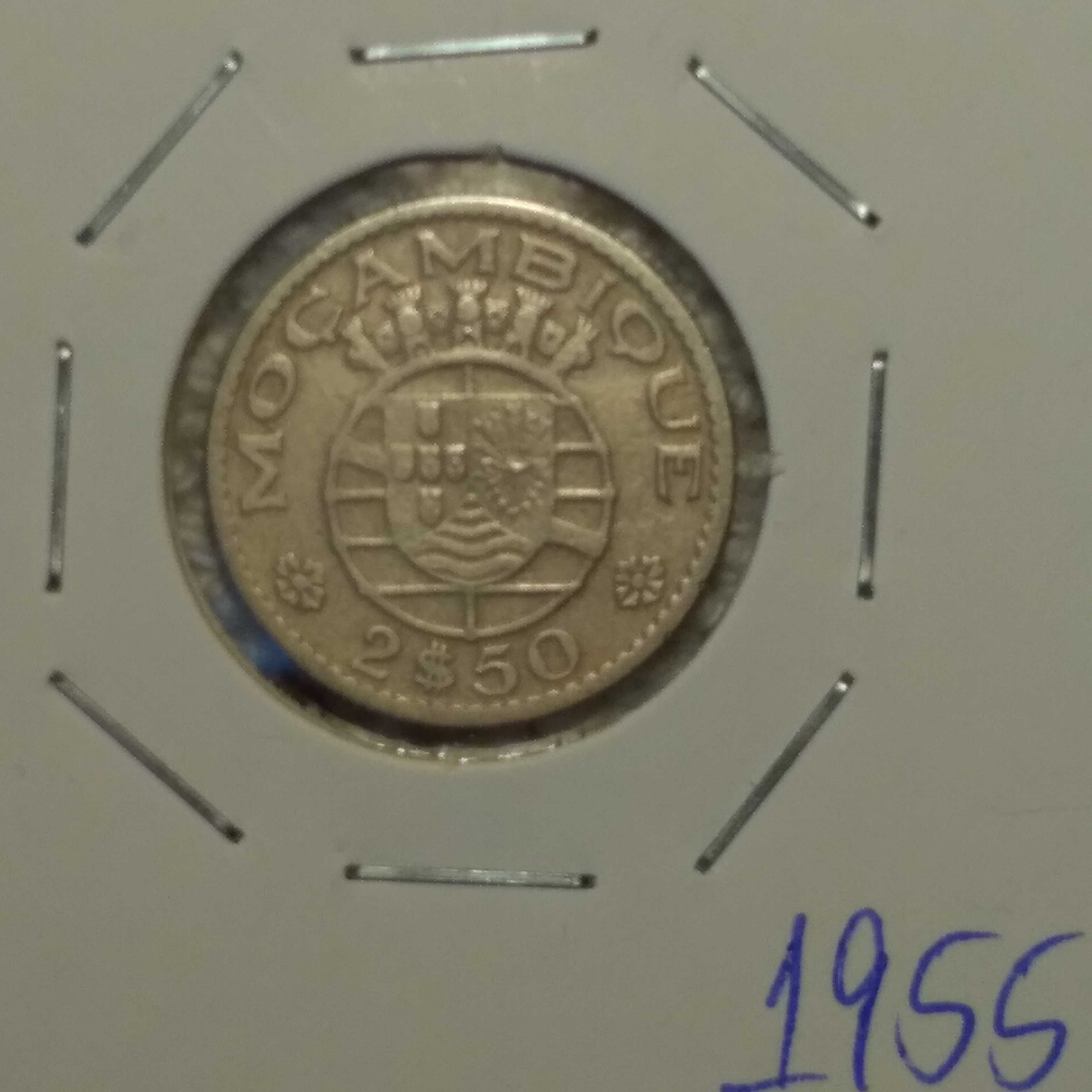 Moçambique - moeda de 2,5 escudos de 1955