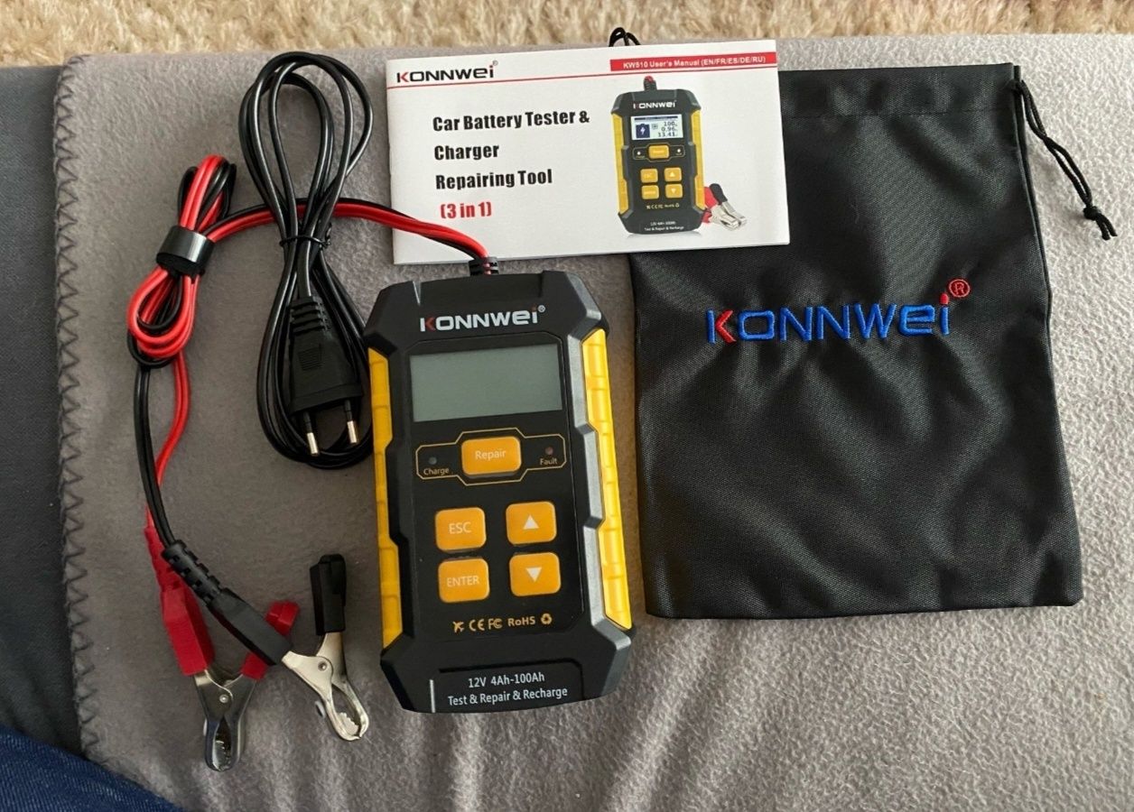 Konnwei KW510 зарядное устройство АКБ + аккумуляторный тестер