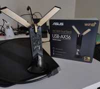 adaptador USB Asus AX56 WiFi 6 AX1800 Dual-Band c/ Base