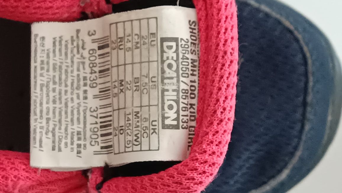 Buty trekkingowe dziewczęce rozm. 24