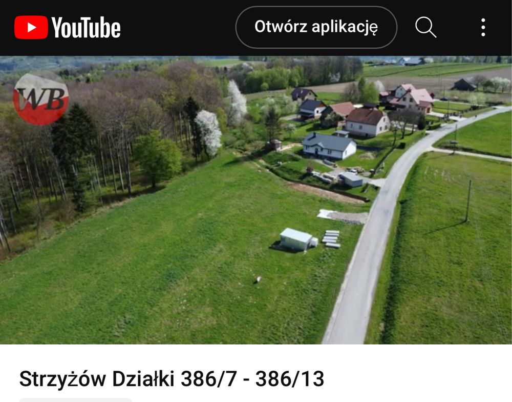 Sprzedam działke Strzyżów