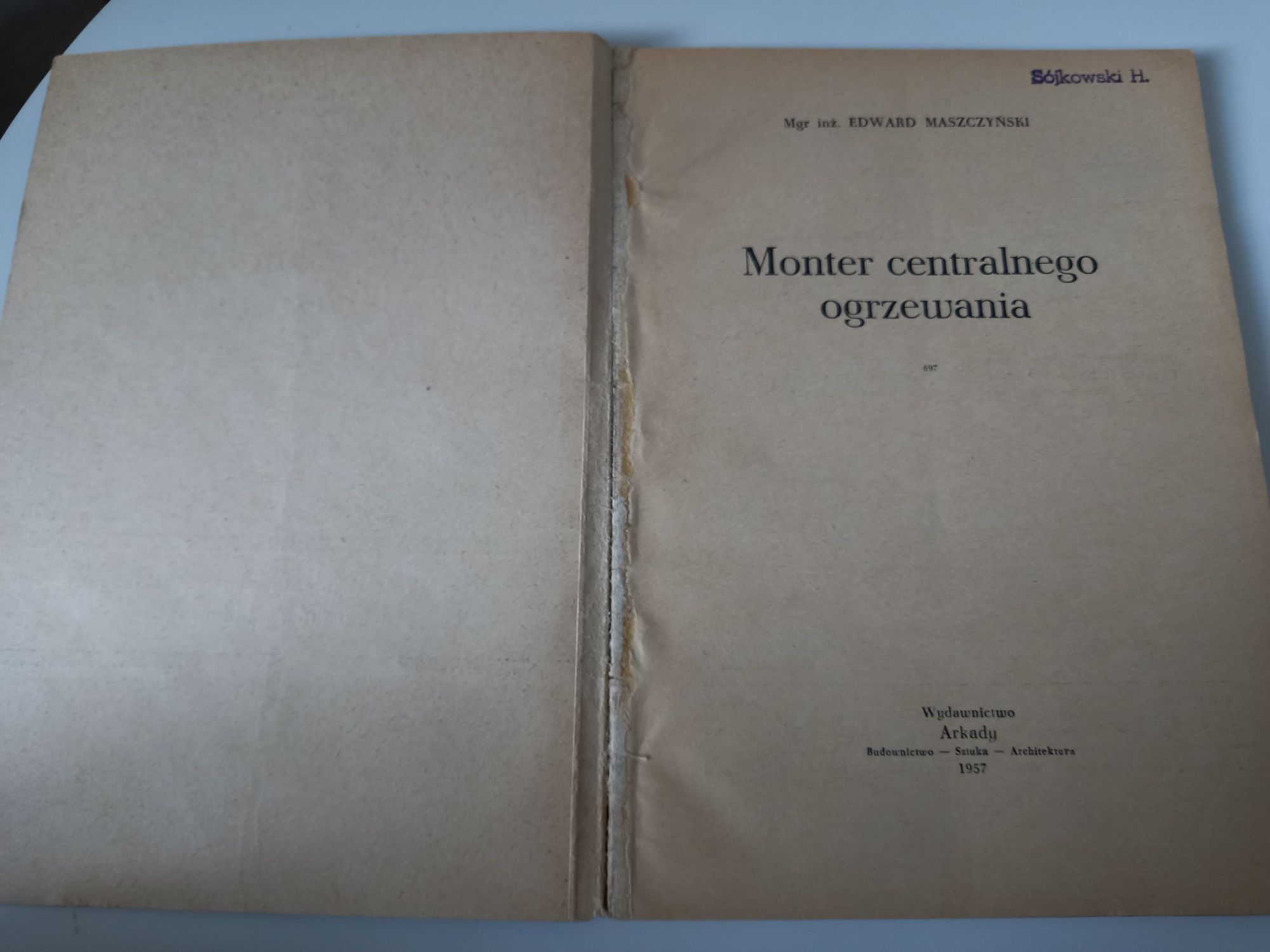 Monter Centralnego Ogrzewania Edward Maszczyński 1957rok