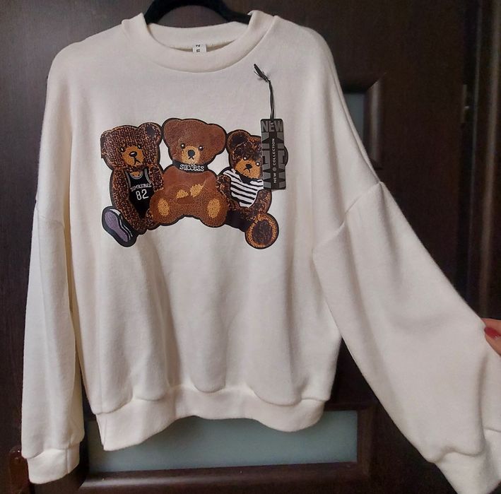 Sweterek z misiem uni M-XL
