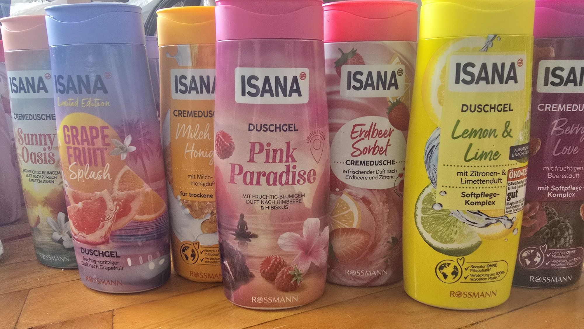 Zestaw 7 żeli pod prysznic z niemiec poj 300 ml