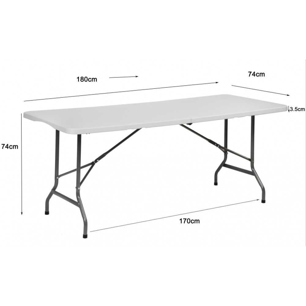 стіл розкладний пластиковий 180 см білий, стол раскладной для сада