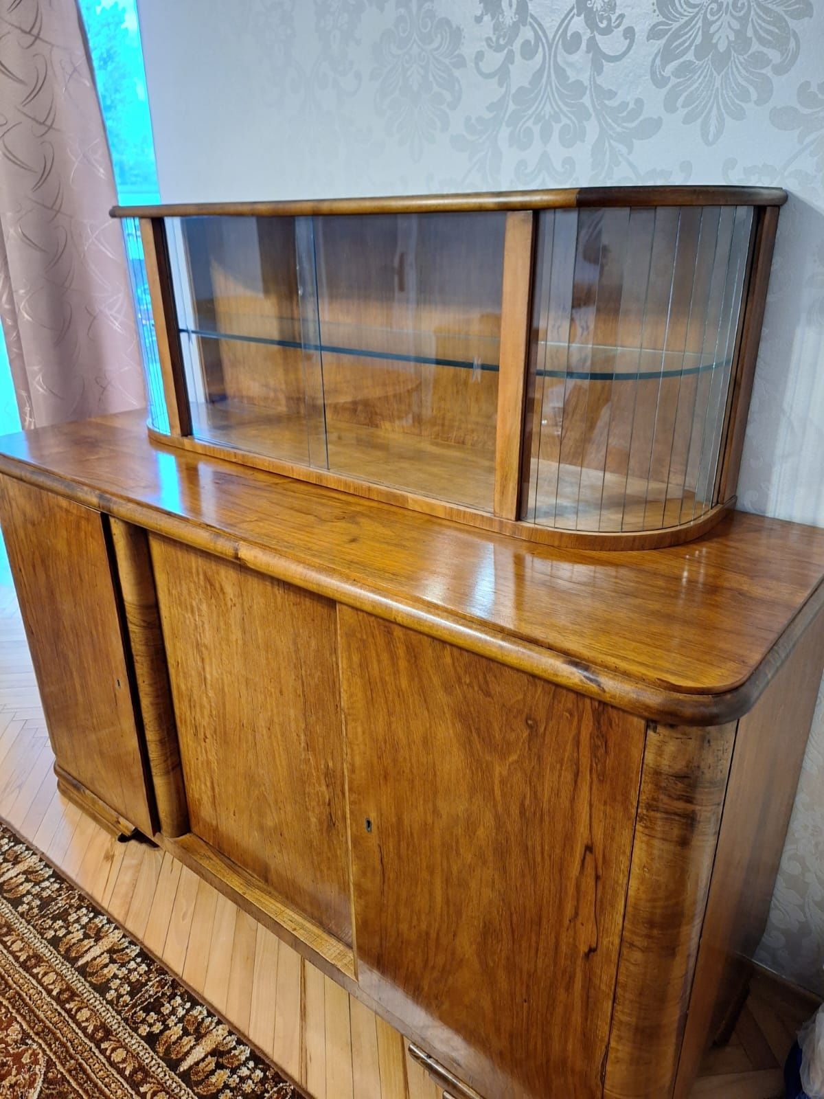Unikalny zestaw w stylu Art Deco - kredens, komoda, stół  (lata 40-60)