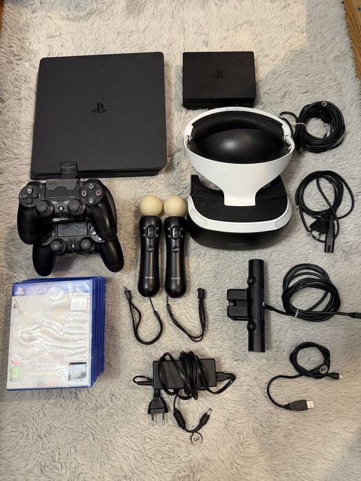 PlayStation 4 + Gogle VR + gry + 2 pady