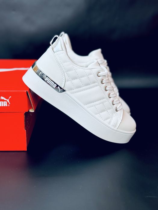 Кросовки Пума Осенние на толстой подошве / красовки Пума белые