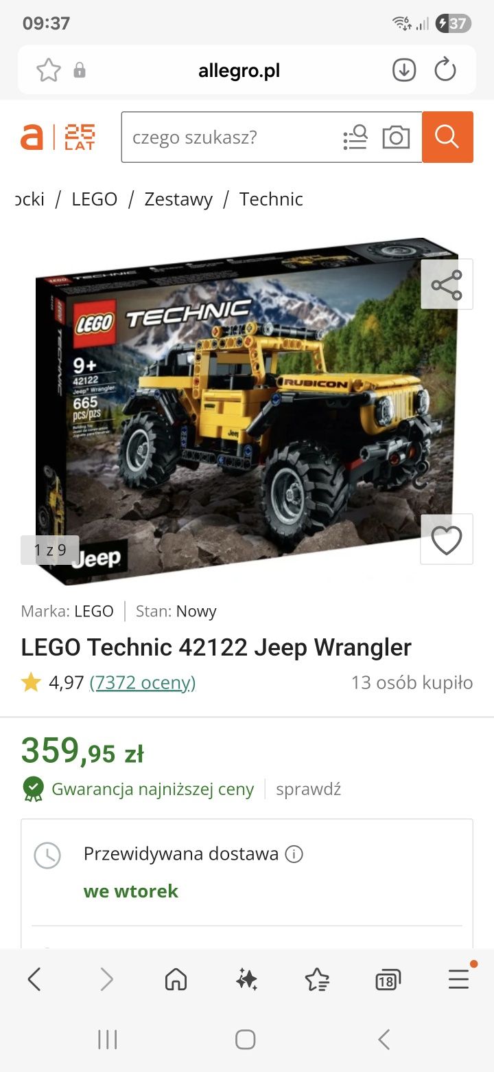 Lego technic jeep wrangler 42122