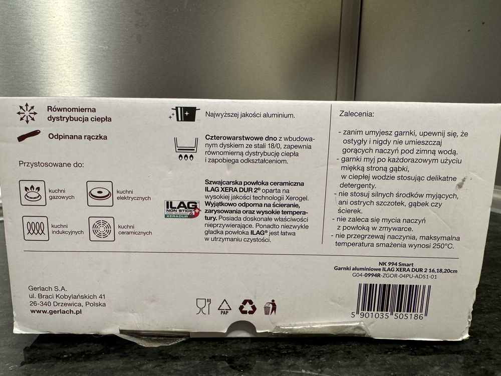 Garnki Gerlach Smart Nowe Zestaw