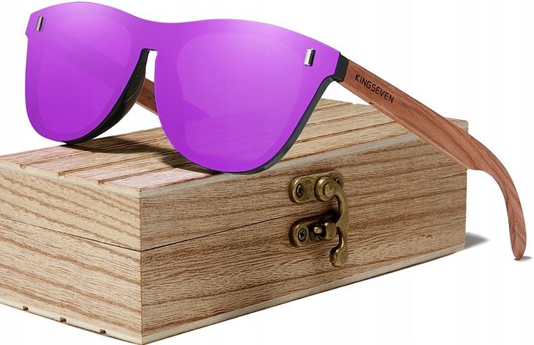 OKULARY drewniane polaryzacyjne KINGSEVEN filtr UV400 premium 2025