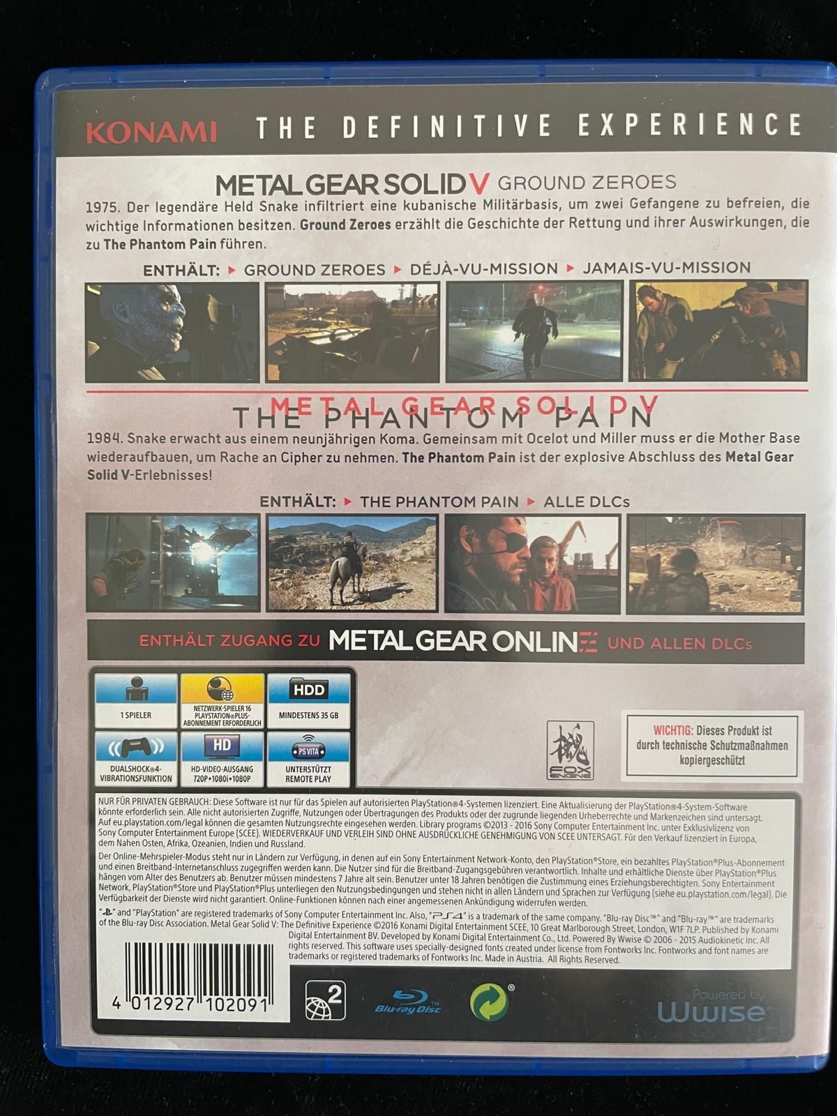 Metal Gear Solid V Definitive Experience na PS4 i PS5 w BDB stanie
