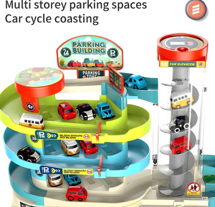 Трек парковка гараж для хлопчика з ліфтом та машинками великий набір