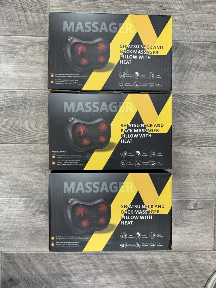 Нова масажна подушка Shiatsu з підігрівом адаптер 220В і автоадаптер