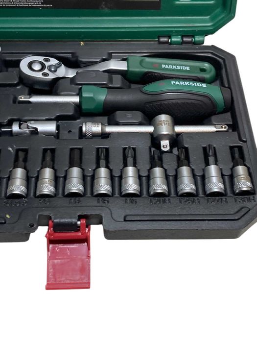 Zestaw Kluczy Nasadowych Parkside 36-elemetnów.