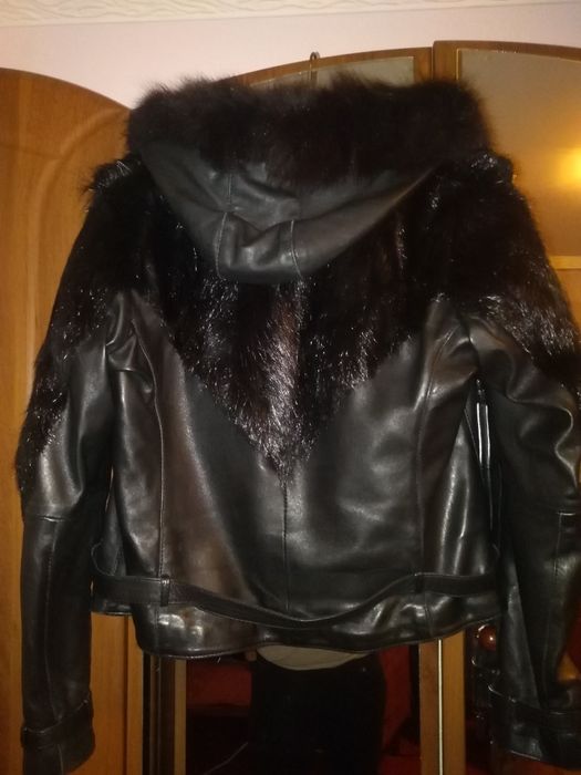 Куртка жіноча шкіра, натуральне хутро