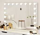 Lustro 80 x 60 cm Lusterko do makijażu 18 LED Hollywood Mirror HANSONG