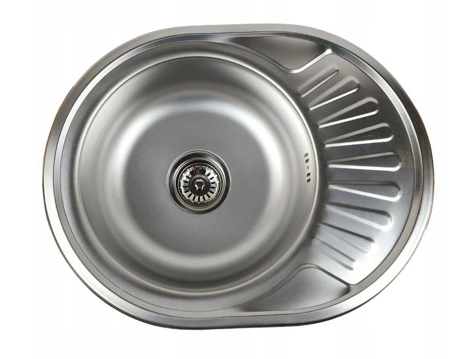 Zlewozmywak kuchenny okrągły jednokomorowy z ociekaczem + Syfon