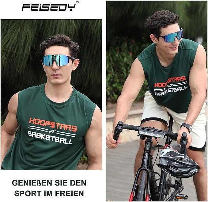 FEISEDY Sportowe okulary przeciwsłoneczne dla mężczyzn i kobiet