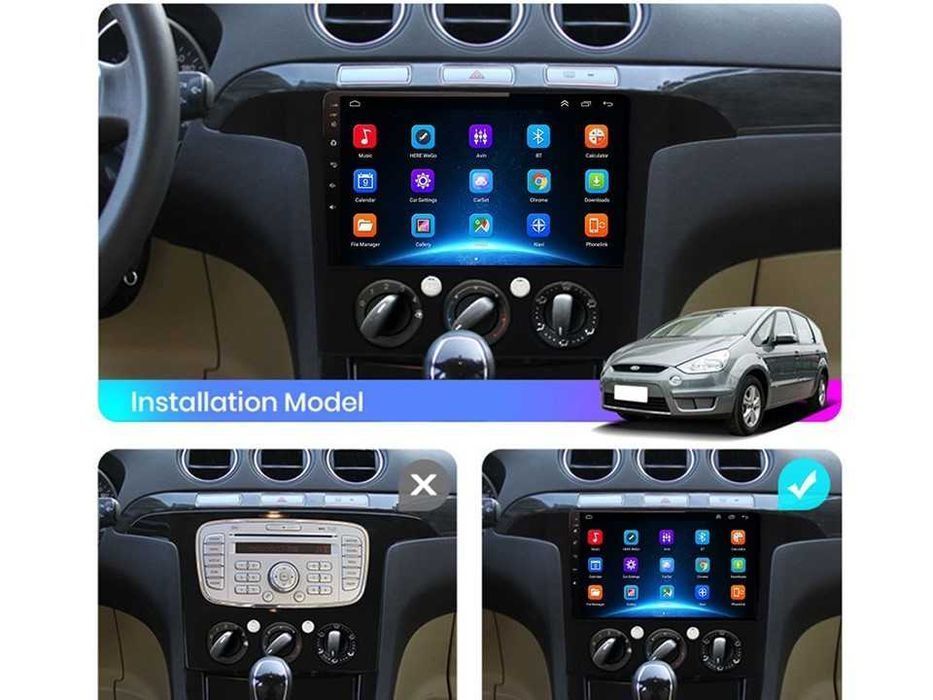 Radio samochodowe Android Ford S-MAX (9", Manual AC) 2007.-2008