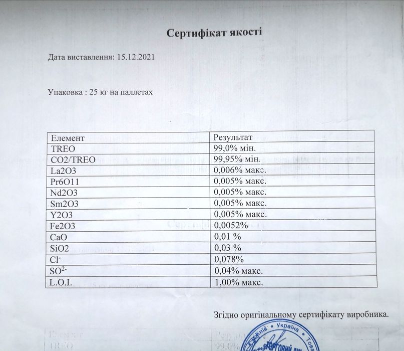 Оксид Церия 100грам  Полироль для автомобильного лобового стекла церій