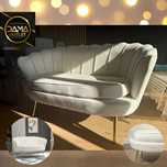 Vintage Sofa aksamit kremowa glamour piękna MEBLE OUTLET salon studio