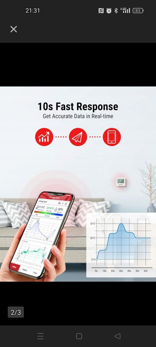 Zestaw termometrów pokojowych ThermoPro TP357 Bluetooth 3szt.