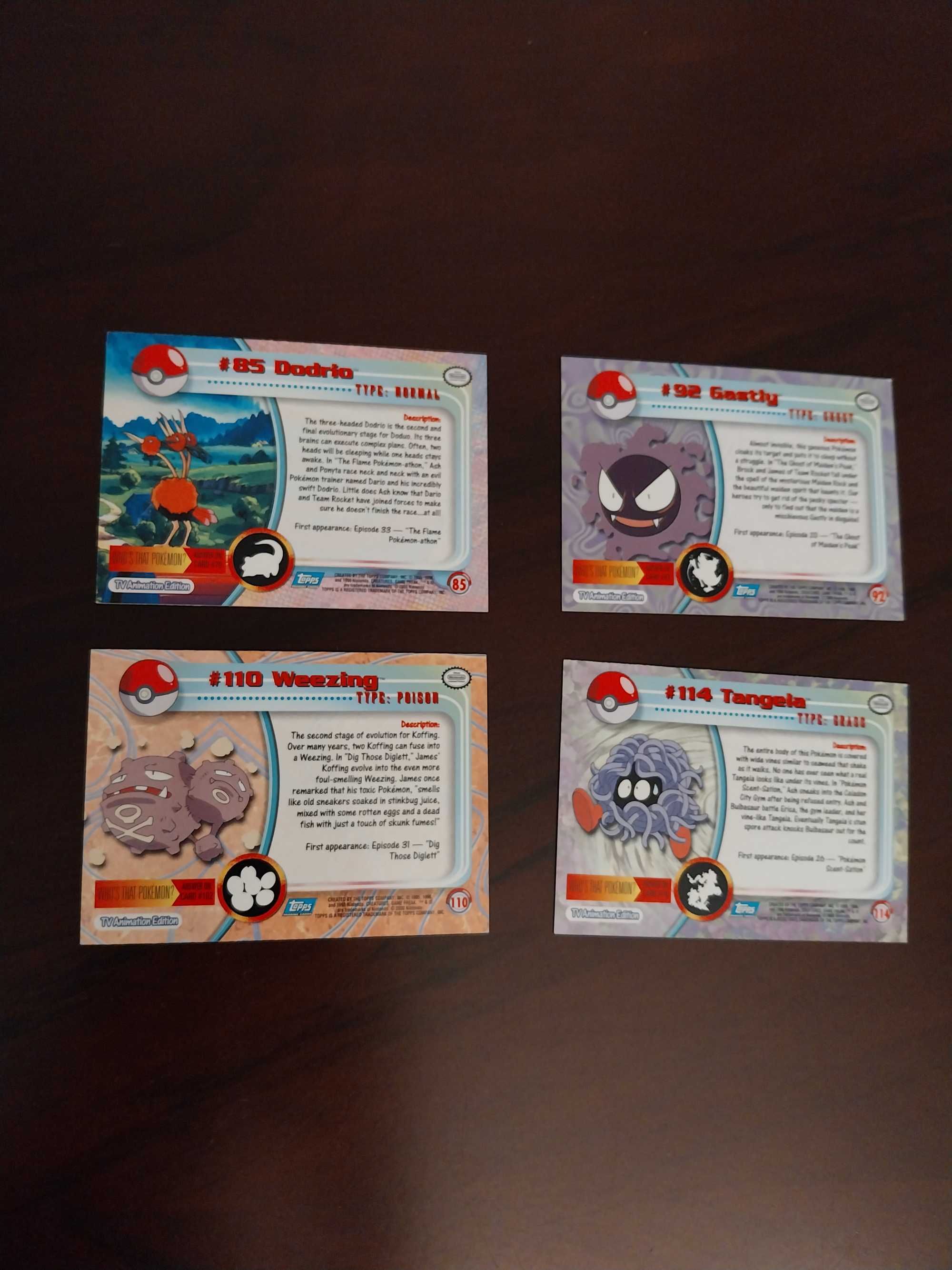 Lote 4 cartas Pokemon TV Animation Edition