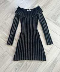 Sukienka sweterkowa z odkrytymi ramionami Zara rozm.XS