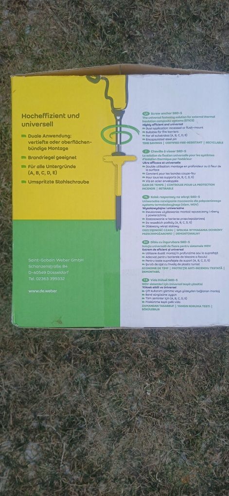 Kołek rozporowy na wkret srd - 5 torx welna styropian