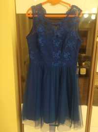 Sukienka koronkowa niebieska