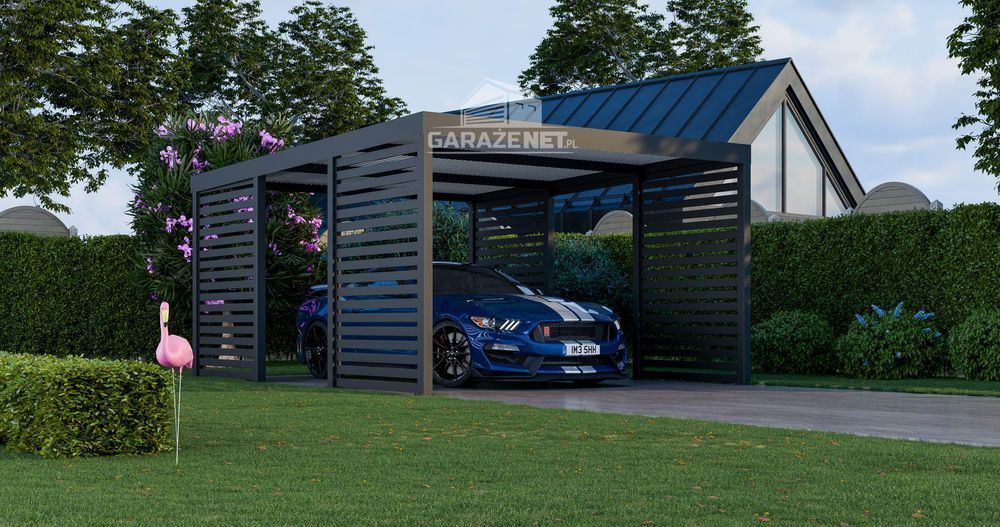 Carport Premium Wiata Samochodowa 4X5 M Antracyt Zadaszenie Ts1040