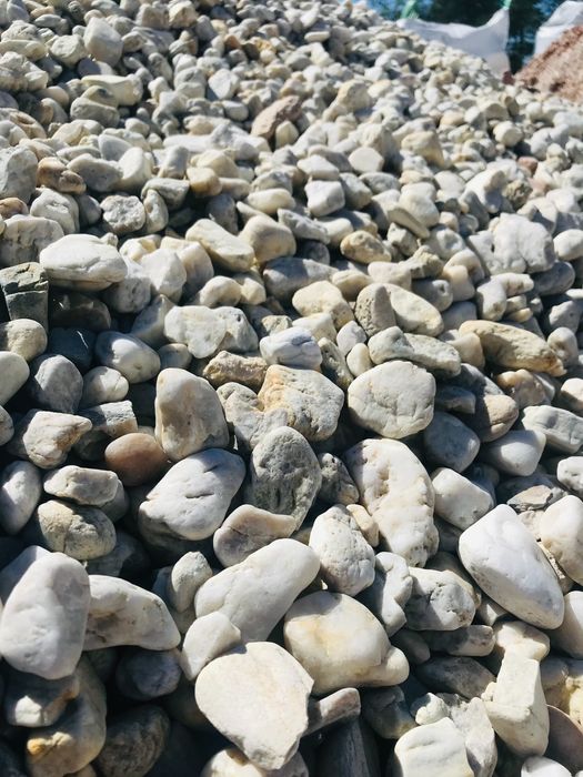 KAMIEŃ OGRÓD JAPOŃSKI Żwir do Ogrodu Biały Kremowy Otoczak Kwarcowy