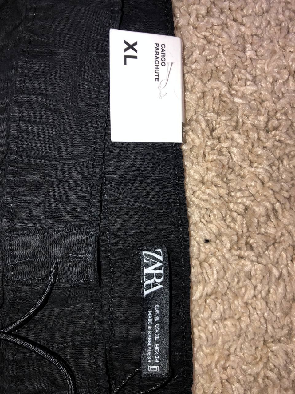 ZARA Cargo Parachute, широкі чоловічі штани карго на затяжках