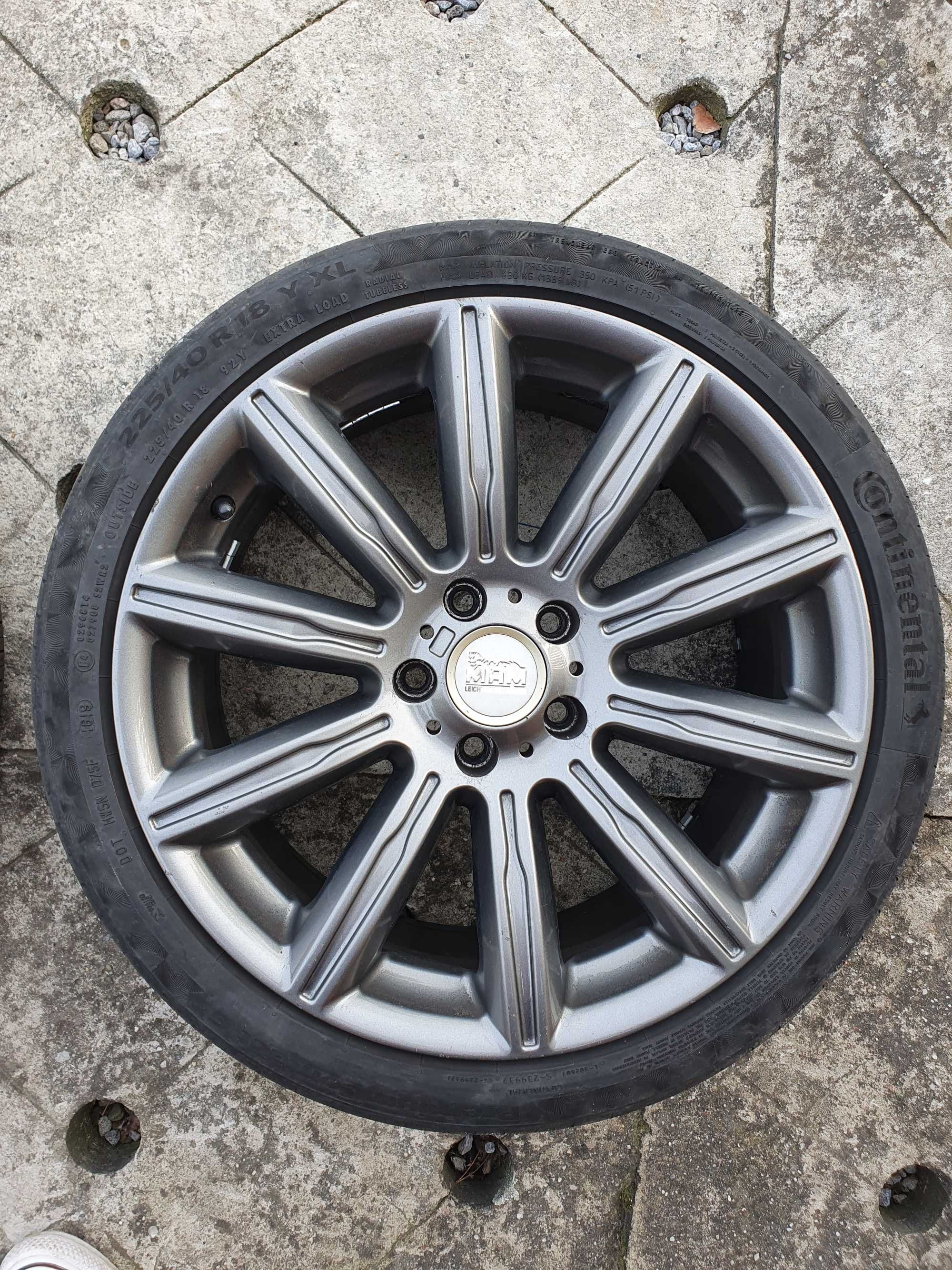 Felgi MAM R18 ET35, 5x112 z oponami Contitental Premium Contact 6