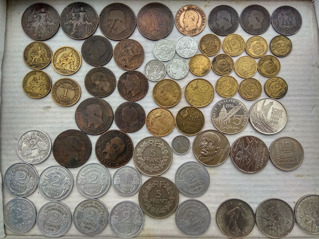 Франция 1853-1953.Старинные монеты. .По году.