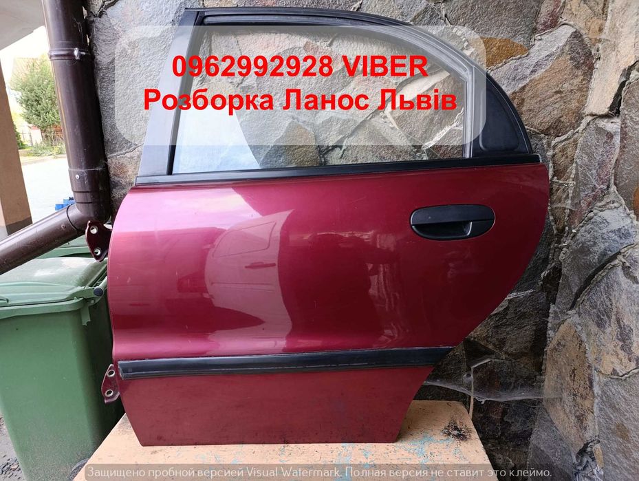 Задня ліва водійська дверка Ланос Сенс бордо