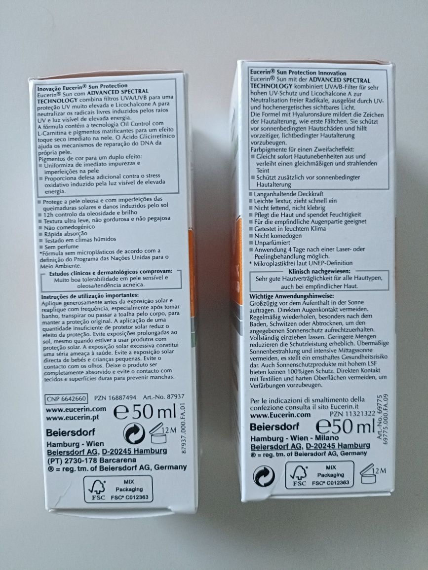 2 opakowania Eucerin krem koloryzujący z wysoką ochroną 50SPF/UV